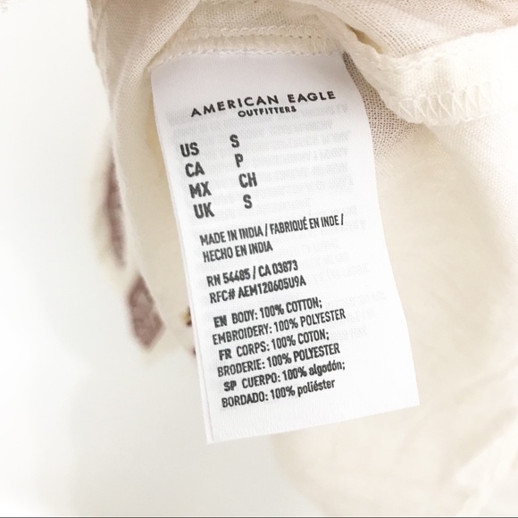 American Eagle Embroidered Peasant Top Sz Small - Picture 8 of 8